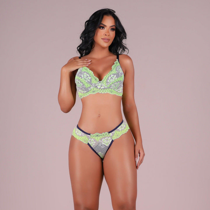 Conjunto de Lingerie Lara Azul - Marivi Lingerie